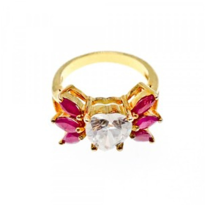 925 Sterling Silver Gold Plated Spinel & CZ 