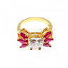 925 Sterling Silver Gold Plated Spinel & CZ 