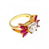 925 Sterling Silver Gold Plated Spinel & CZ 