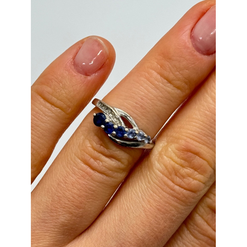 925 Sterling Silver Tourmaline Ring Size 5