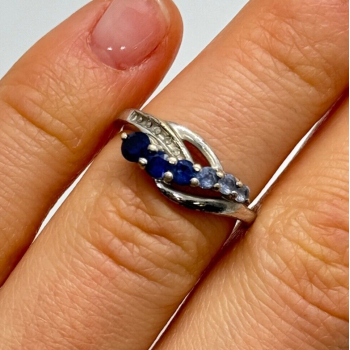 925 Sterling Silver Tourmaline Ring Size 5