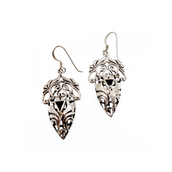 VINTAGE 925 STERLING SILVER ENAMEL EARRINGS