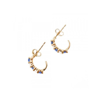 14K YELLOW GOLD SAPPHIRE & BERYL EARRINGS