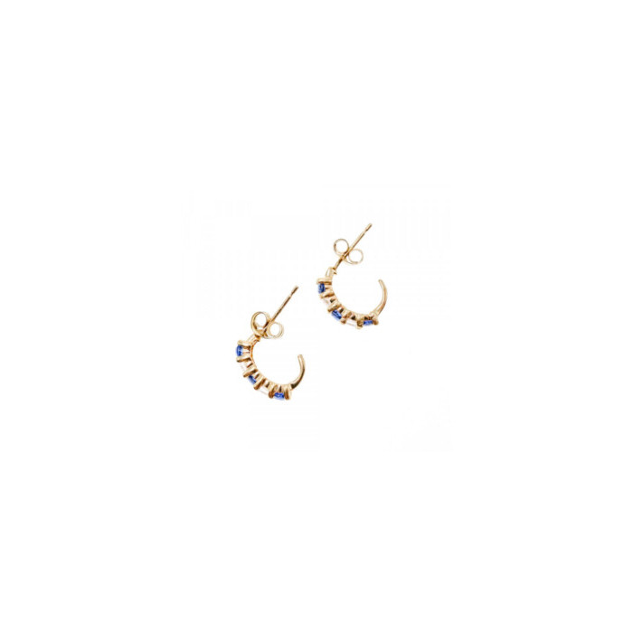 14K YELLOW GOLD SAPPHIRE & BERYL EARRINGS