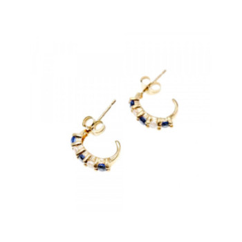 14K YELLOW GOLD SAPPHIRE & BERYL EARRINGS