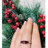 925 Sterling Silver Garnets Ring Size 9