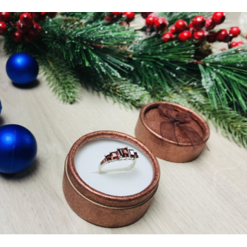 925 Sterling Silver Garnets Ring Size 9