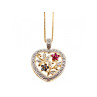 925 Sterling Silver Gold Plated Rubies & Sapphires Chain With Pendant Italy