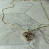 925 Sterling Silver Gold Plated Rubies & Sapphires Chain With Pendant Italy