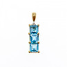 14K Yellow Gold Blue Topaz & Diamond Pendant