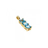 14K YELLOW GOLD BLUE TOPAZ & DIAMOND PENDANT