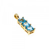 14K Yellow Gold Blue Topaz & Diamond Pendant