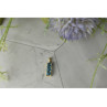 14K YELLOW GOLD BLUE TOPAZ & DIAMOND PENDANT