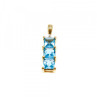 14K Yellow Gold Blue Topaz & Diamond Pendant