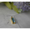 14K Yellow Gold Blue Topaz & Diamond Pendant