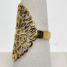 925 Sterling Silver Gold Tone Ornate Shield Ring Size 8
