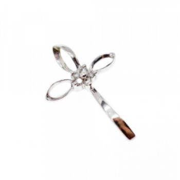 10K White Gold White Sapphires Pendant