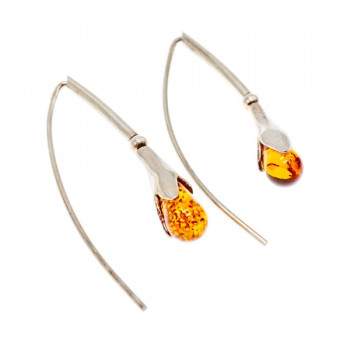 925 Sterling Silver Amber Earrings