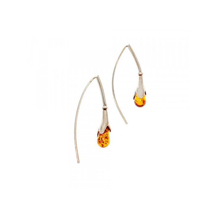 925 Sterling Silver Amber Earrings