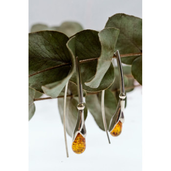 925 Sterling Silver Amber Earrings