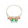 925 Sterling Silver Aquamarine & Pink Spinel Ring Size 11.75