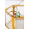 925 Sterling Silver Aquamarine & Pink Spinel Ring Size 11.75