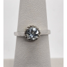 925 Sterling Silver Aquamarine Ring Size 6.5