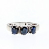 925 Sterling Silver Sapphires Ring Size 7