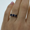 925 Sterling Silver Sapphires Ring Size 7