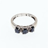 925 Sterling Silver Sapphires Ring Size 7
