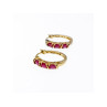 925 Sterling Silver Gold Plated Pink Spinel Earrings