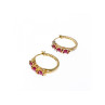 925 Sterling Silver Gold Plated Pink Spinel Earrings