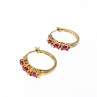 925 Sterling Silver Gold Plated Pink Spinel Earrings