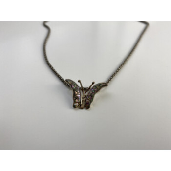 925 Sterling Silver Gold Plated Haliotis Butterfly Chain With Pendant