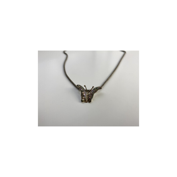 925 Sterling Silver Gold Plated Haliotis Butterfly Chain With Pendant