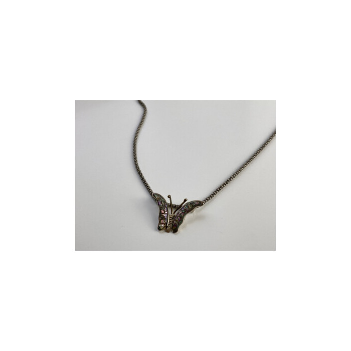 925 Sterling Silver Gold Plated Haliotis Butterfly Chain With Pendant