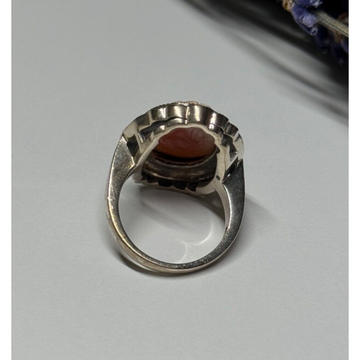 Vintage Cameo 925 Sterling Silver Ring Size 5