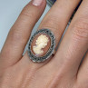 Vintage Cameo 925 Sterling Silver Ring Size 5
