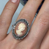 Vintage Cameo 925 Sterling Silver Ring Size 5