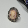 Vintage Cameo 925 Sterling Silver Ring Size 5