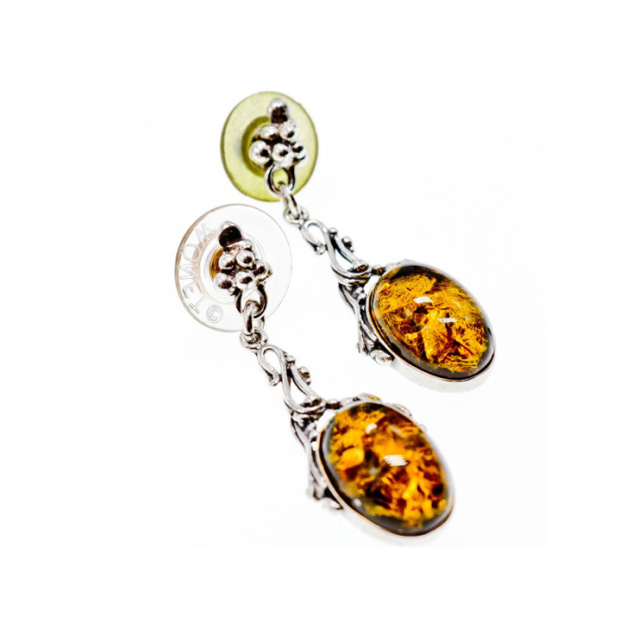 925 Sterling Silver Amber Earrings