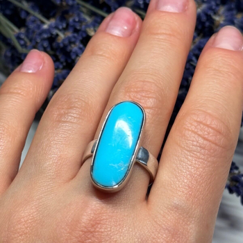 925 Sterling Silver Larimar Ring Size 8