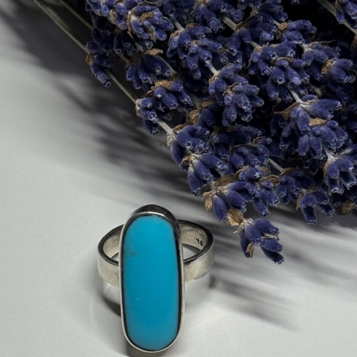 925 Sterling Silver Larimar Ring Size 8