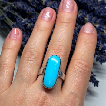 925 Sterling Silver Larimar Ring Size 8