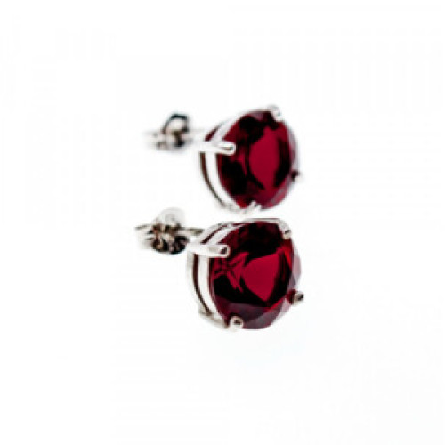 925 Sterling Silver Garnet Earrings