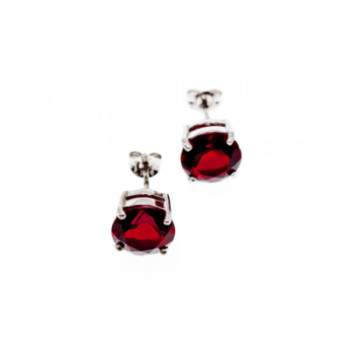 925 STERLING SILVER GARNET EARRINGS