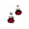 925 Sterling Silver Garnet Earrings