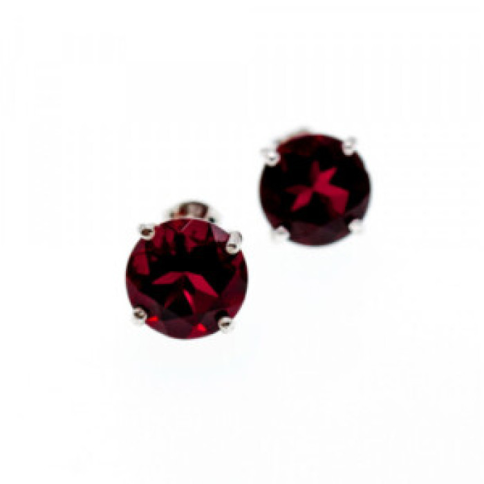 925 Sterling Silver Garnet Earrings