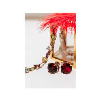 925 STERLING SILVER GARNET EARRINGS