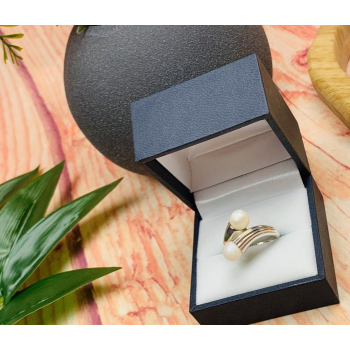 925 Sterling Silver Pearls Ring Size 7